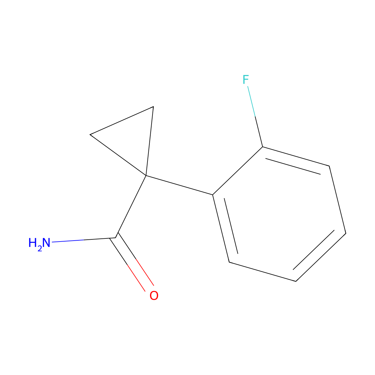 1-(2-Fluorophenyl)cyclopropane-1-carboxamide molecular structure, CAS 1260664-99-0