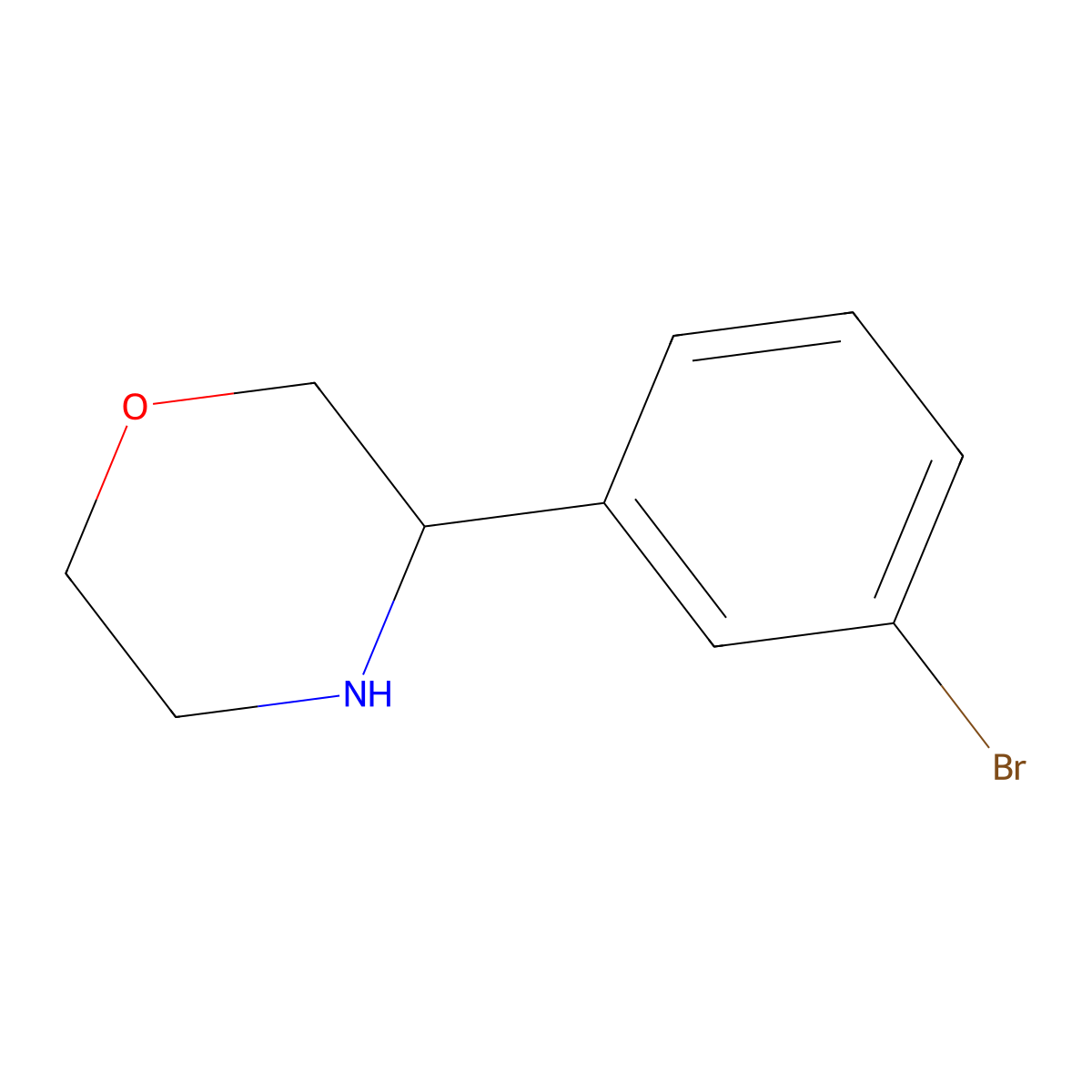 3-(3-Bromophenyl)morpholine molecular structure, CAS 1260665-00-6