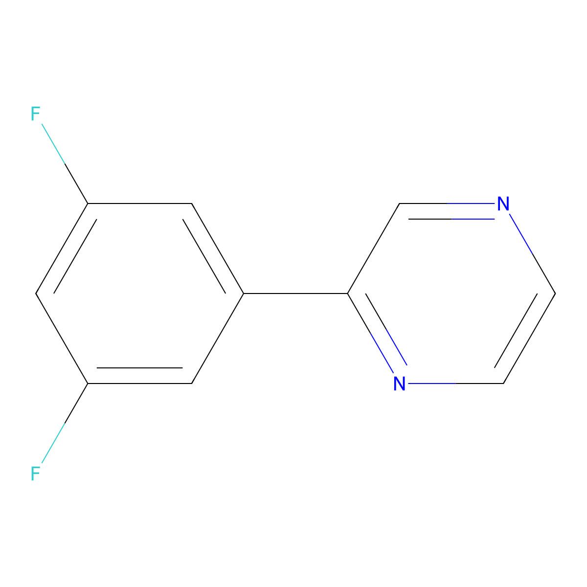 2-(3,5-Difluorophenyl)pyrazine molecular structure, CAS 1260665-03-9