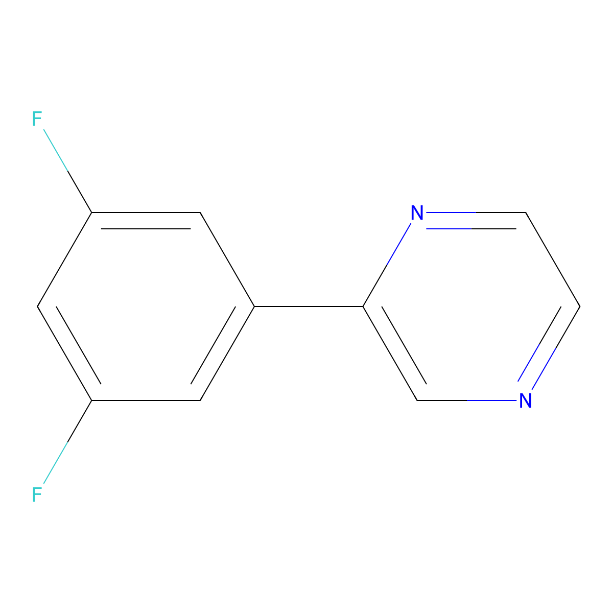 2-(3,5-Difluorophenyl)pyrazine molecular structure, CAS 1260665-03-9