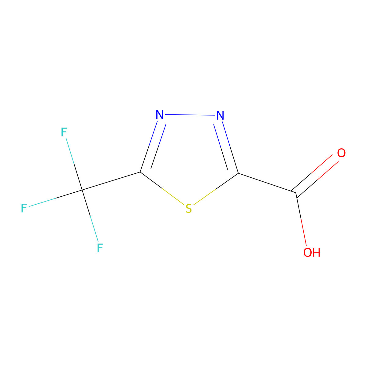 5-(Trifluoromethyl)-1,3,4-thiadiazole-2-carboxylic acid molecular structure, CAS 1260665-07-3