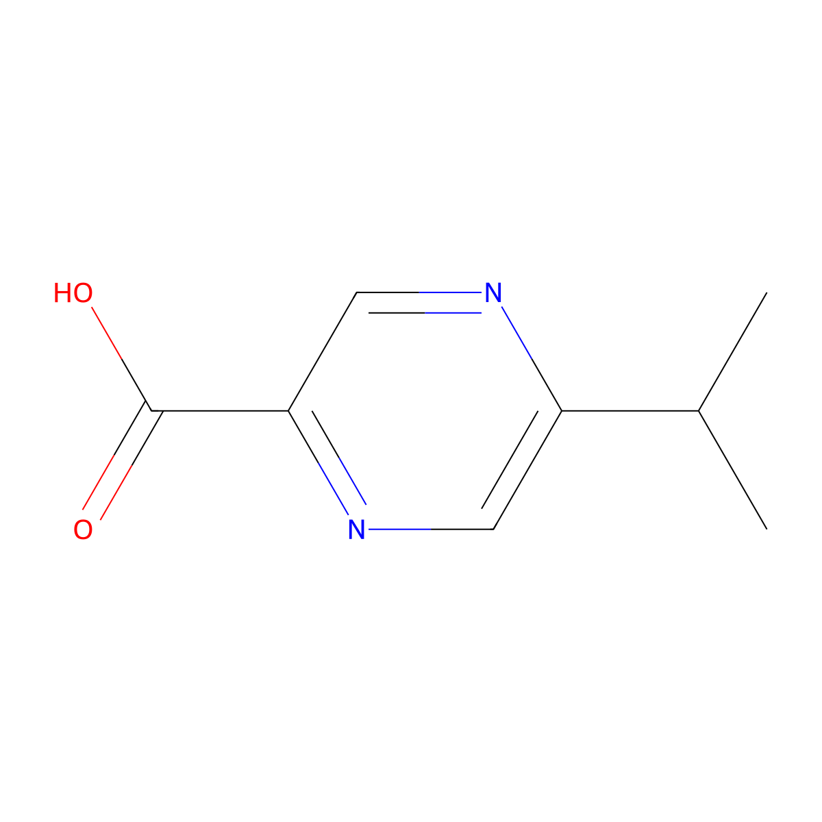 5-Isopropylpyrazine-2-carboxylic acid molecular structure, CAS 1260665-11-9