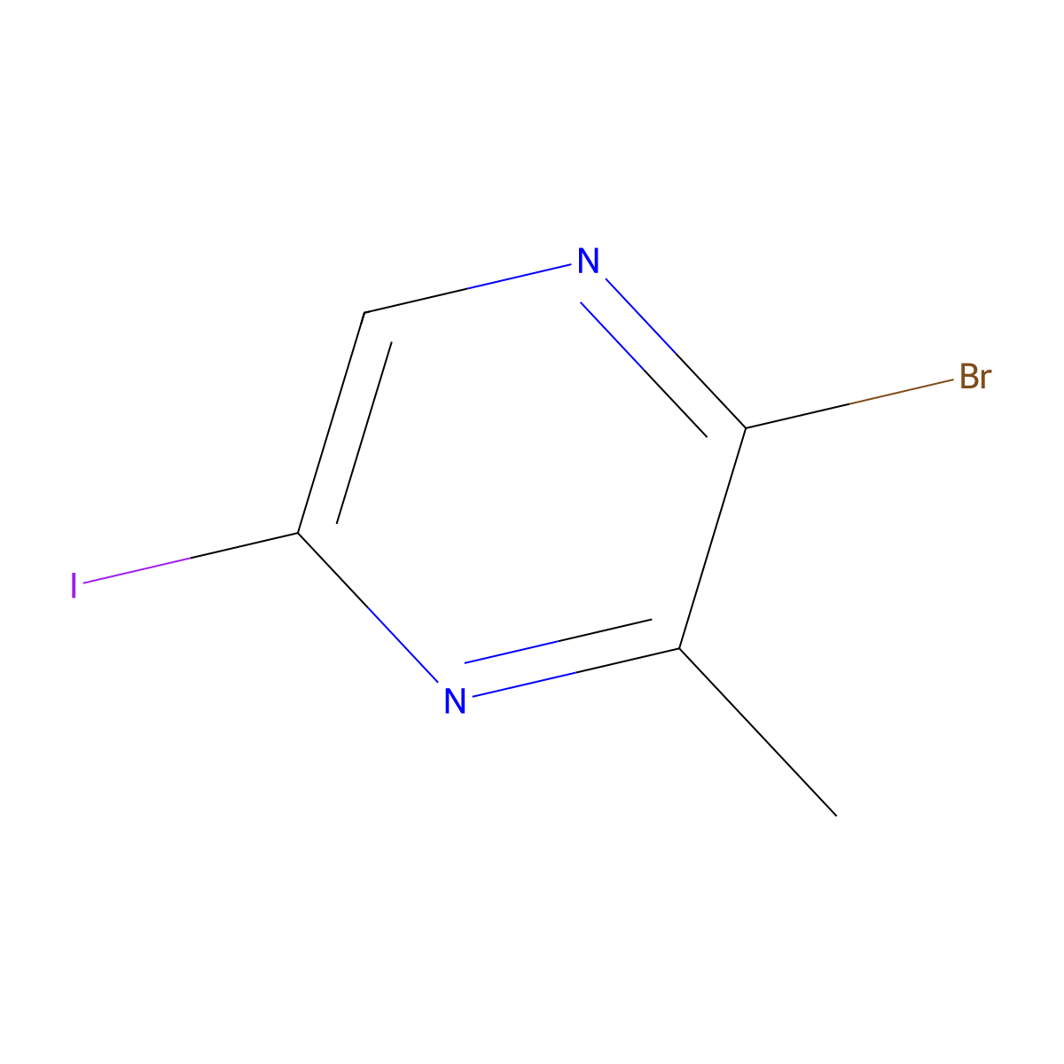2-Bromo-5-iodo-3-methylpyrazine molecular structure, CAS 1260665-21-1