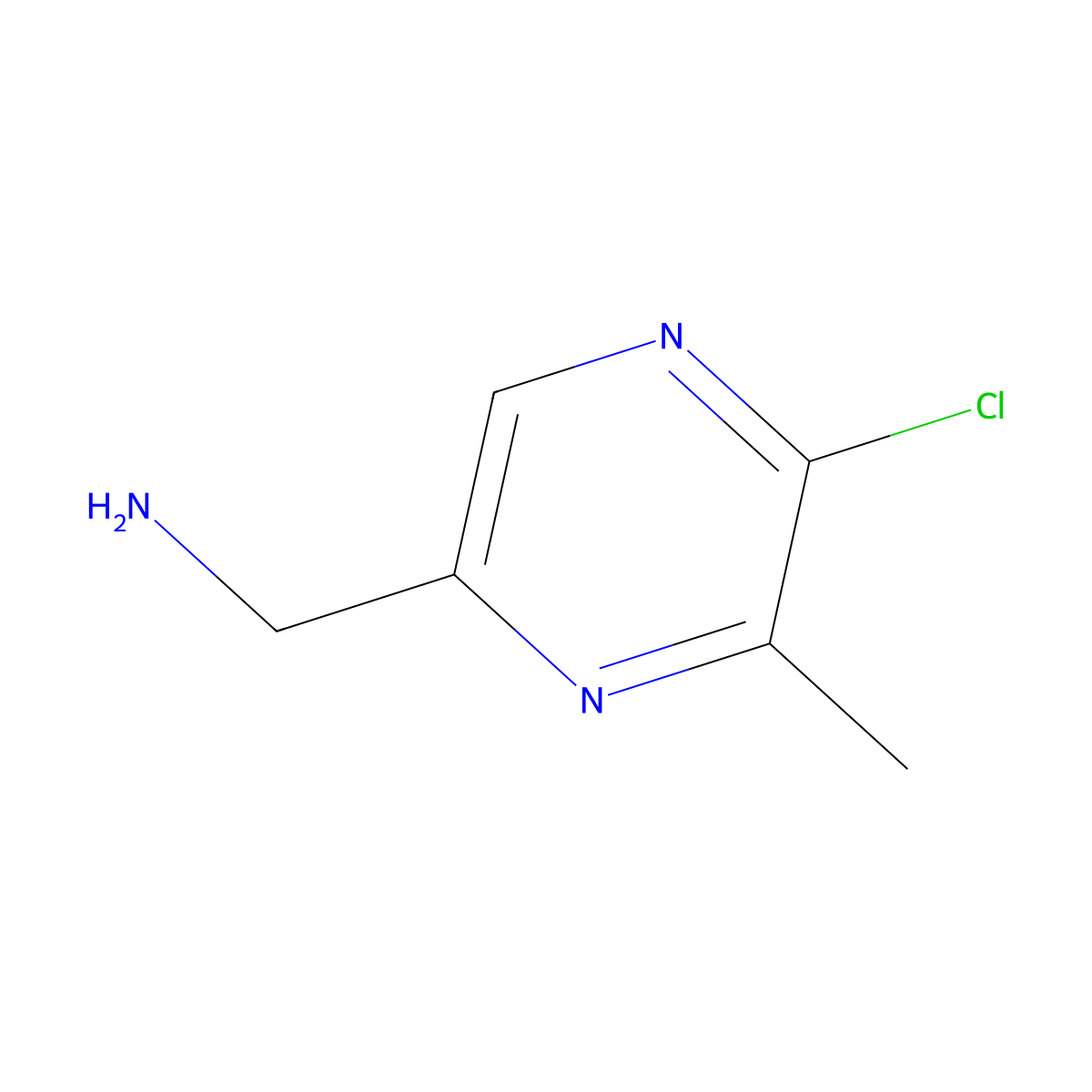 (5-Chloro-6-methylpyrazin-2-YL)methanamine molecular structure, CAS 1260665-35-7