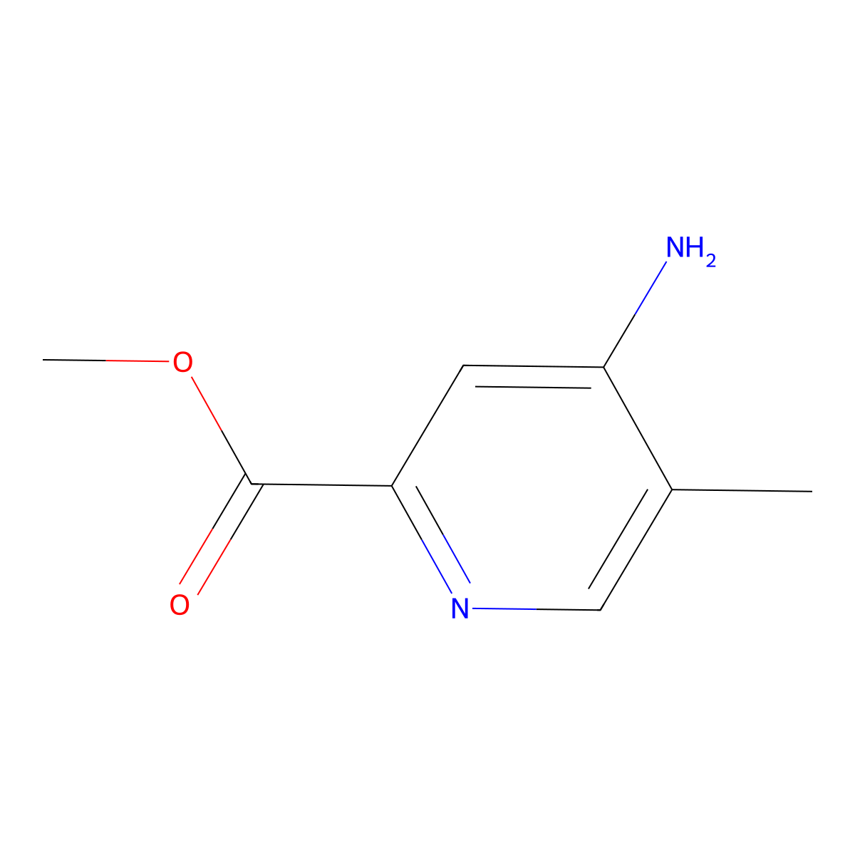 Methyl 4-amino-5-methylpyridine-2-carboxylate molecular structure, CAS 1260665-41-5