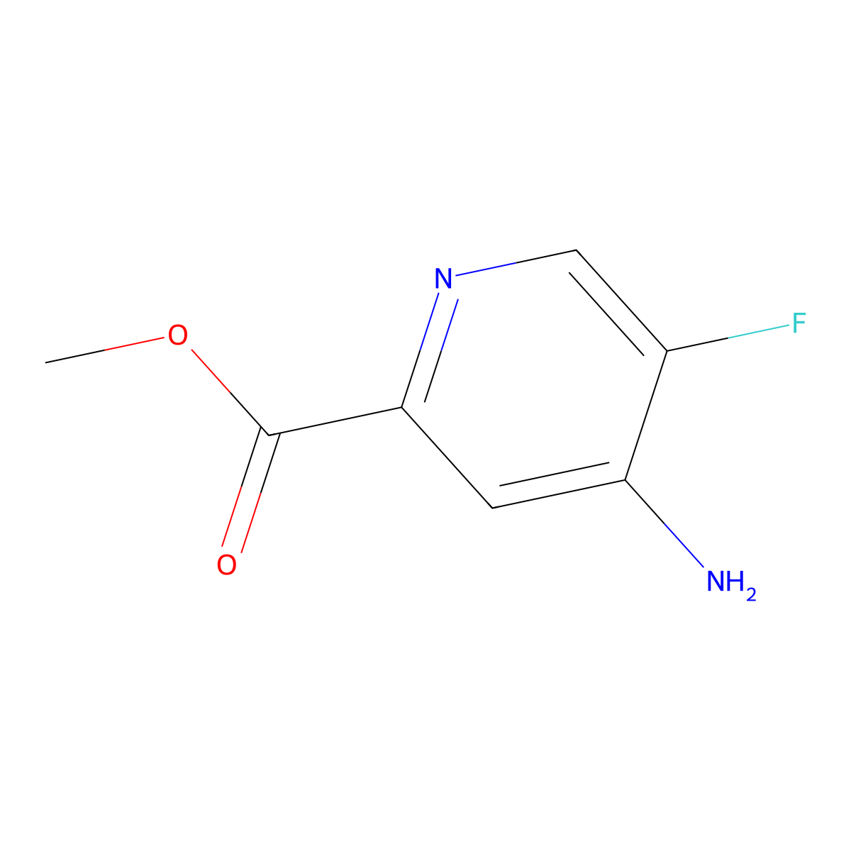 Methyl 4-amino-5-fluoropicolinate molecular structure, CAS 1260665-42-6