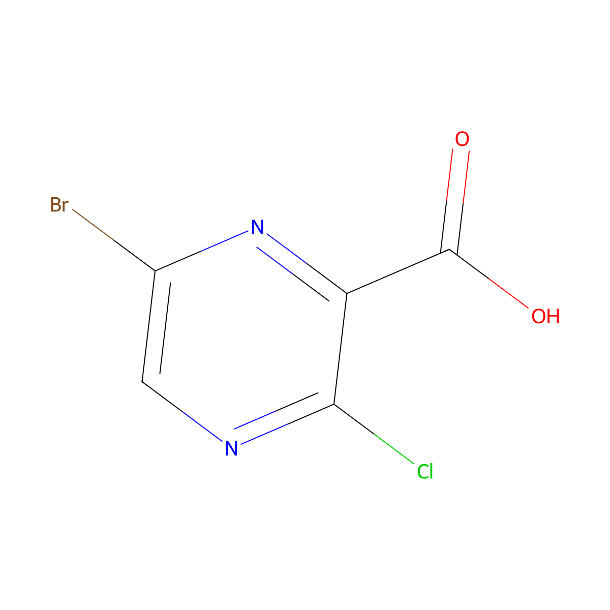 6-Bromo-3-chloropyrazine-2-carboxylic acid molecular structure, CAS 1260665-53-9
