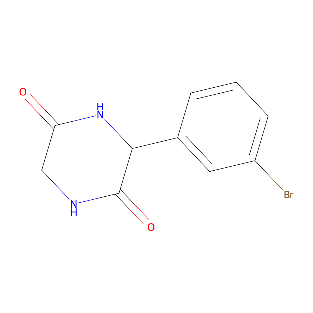 3-(3-Bromophenyl)piperazine-2,5-dione molecular structure, CAS 1260665-57-3