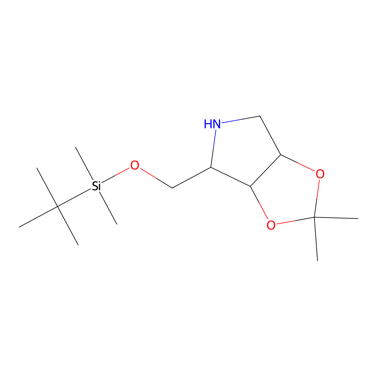 4-[(Tert-butyldimethylsilyloxy)methyl]-2,2-dimethyltetrahydro-3AH-[1,3]dioxolo[4,5-C]pyrrole molecular structure, CAS 1260665-62-0