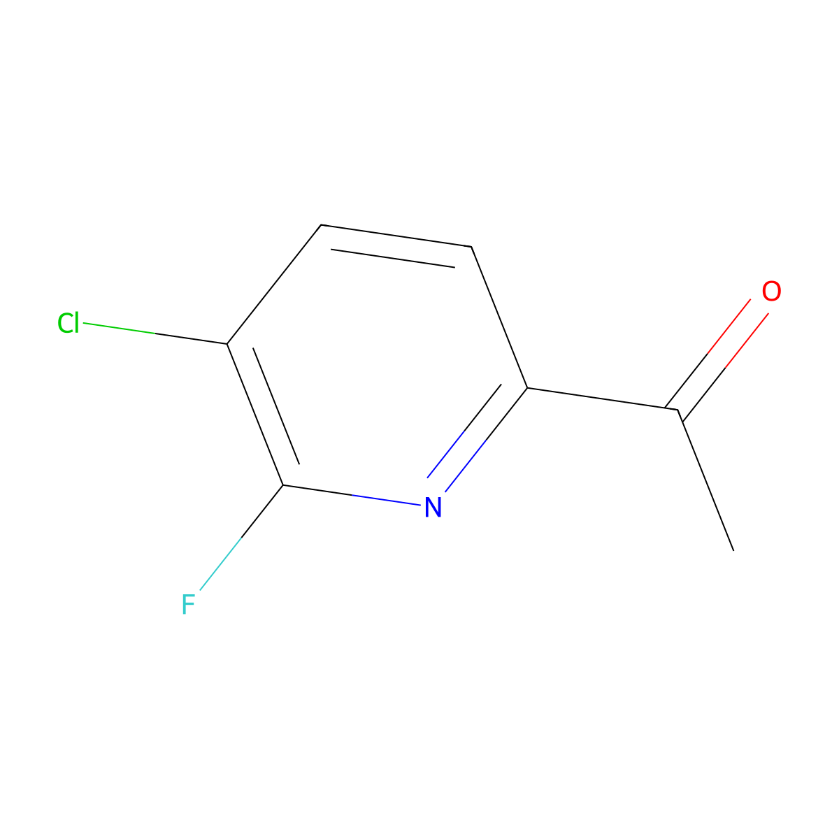 1-(5-Chloro-6-fluoropyridin-2-YL)ethan-1-one molecular structure, CAS 1260665-65-3