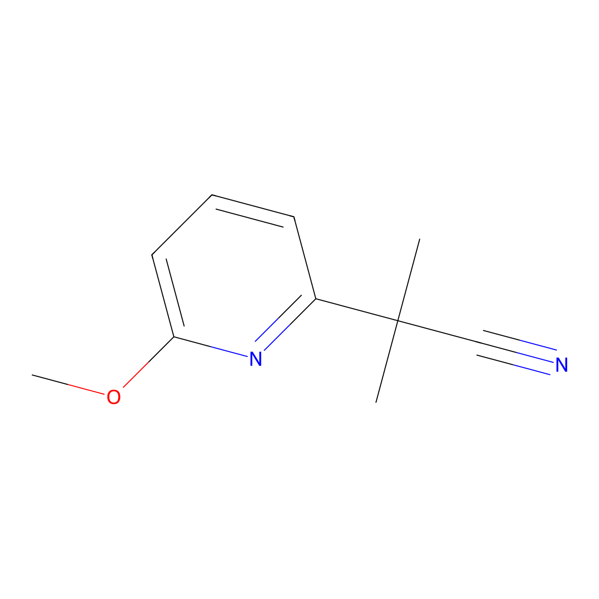 2-(6-Methoxypyridin-2-YL)-2-methylpropanenitrile molecular structure, CAS 1260665-70-0