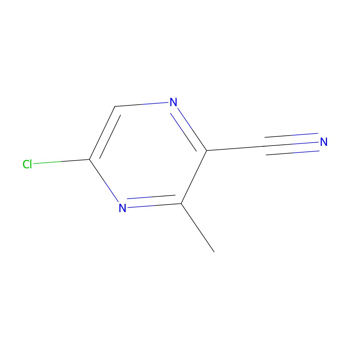 5-Chloro-3-methylpyrazine-2-carbonitrile molecular structure, CAS 1260665-75-5