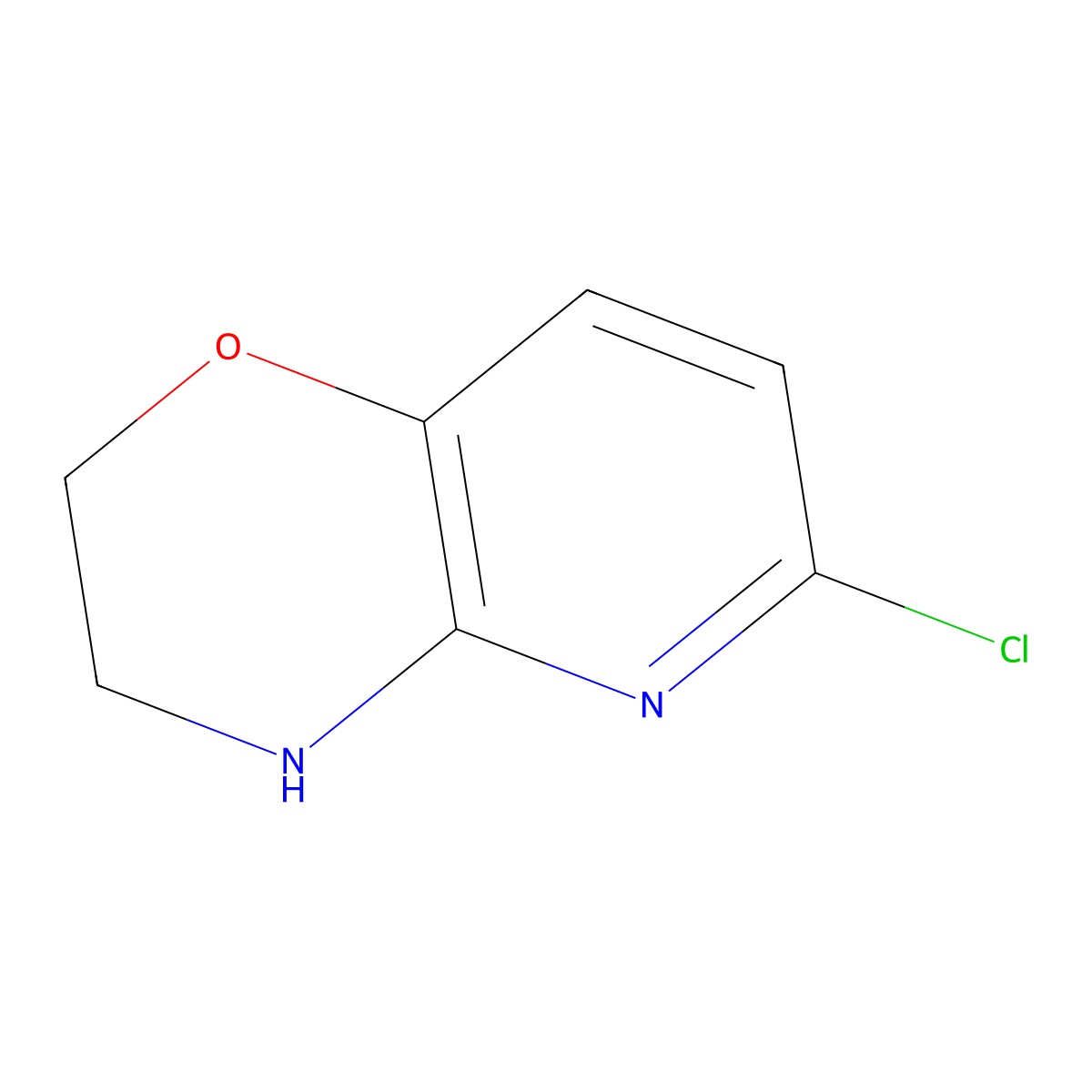 6-Chloro-3,4-dihydro-2H-pyrido[3,2-B][1,4]oxazine molecular structure, CAS 1260665-94-8
