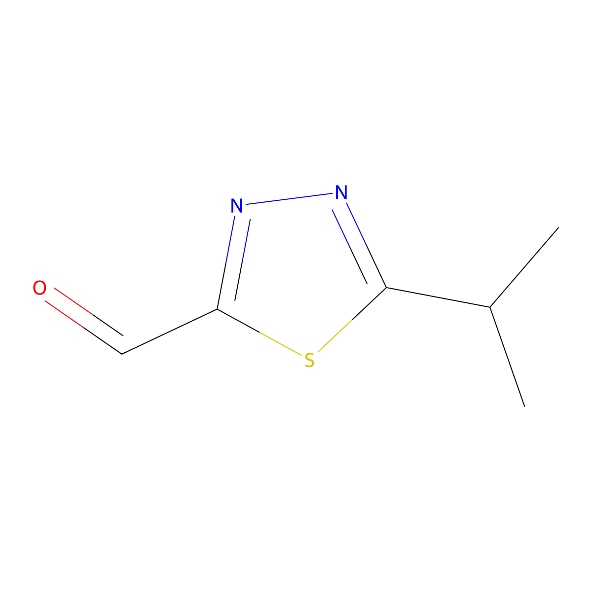 5-(Propan-2-YL)-1,3,4-thiadiazole-2-carbaldehyde molecular structure, CAS 1260665-98-2