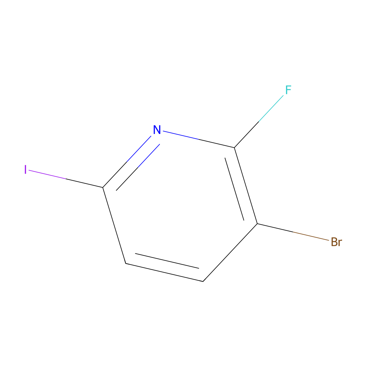 3-Bromo-2-fluoro-6-iodopyridine molecular structure, CAS 1260665-99-3