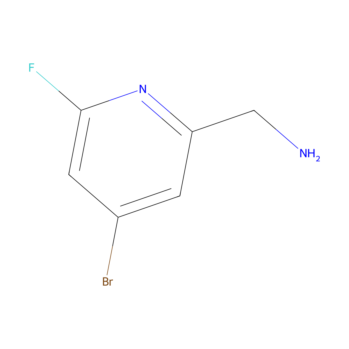 (4-Bromo-6-fluoropyridin-2-YL)methanamine molecular structure, CAS 1260666-01-0