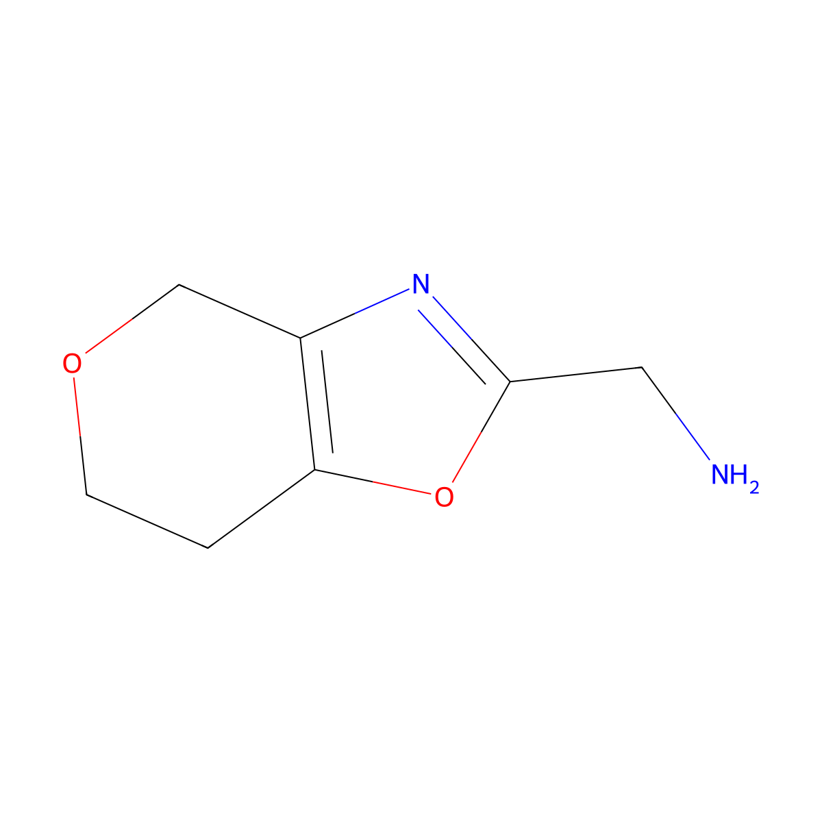 1-(6,7-Dihydro-4H-pyrano[3,4-D][1,3]oxazol-2-YL)methanamine molecular structure, CAS 1260666-10-1