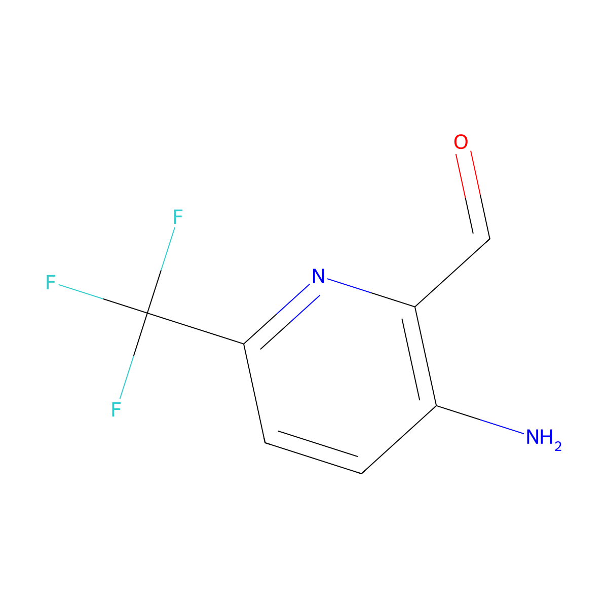 3-Amino-6-(trifluoromethyl)picolinaldehyde molecular structure, CAS 1260666-43-0