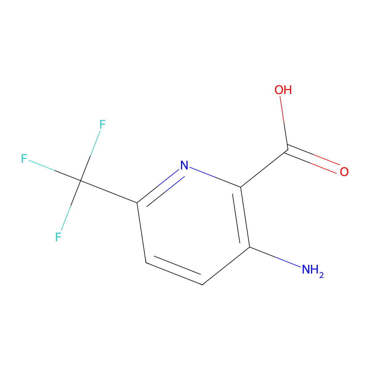 3-Amino-6-(trifluoromethyl)picolinic acid molecular structure, CAS 1260666-45-2