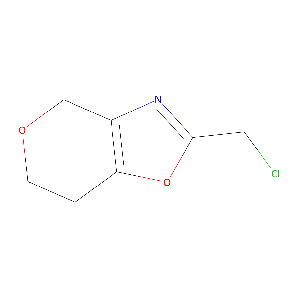 2-(chloromethyl)-6,7-dihydro-4H-pyrano(3,4-d)oxazole molecular structure, CAS 1260666-56-5