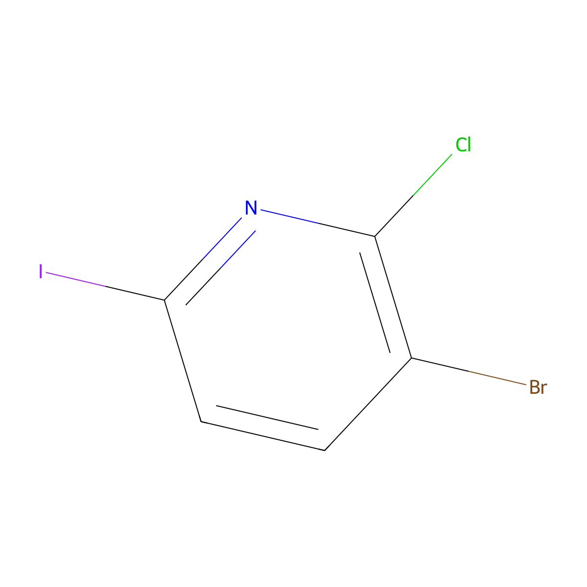 3-Bromo-2-chloro-6-iodopyridine molecular structure, CAS 1260666-58-7