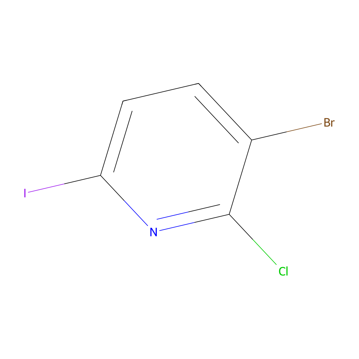 3-Bromo-2-chloro-6-iodopyridine molecular structure, CAS 1260666-58-7