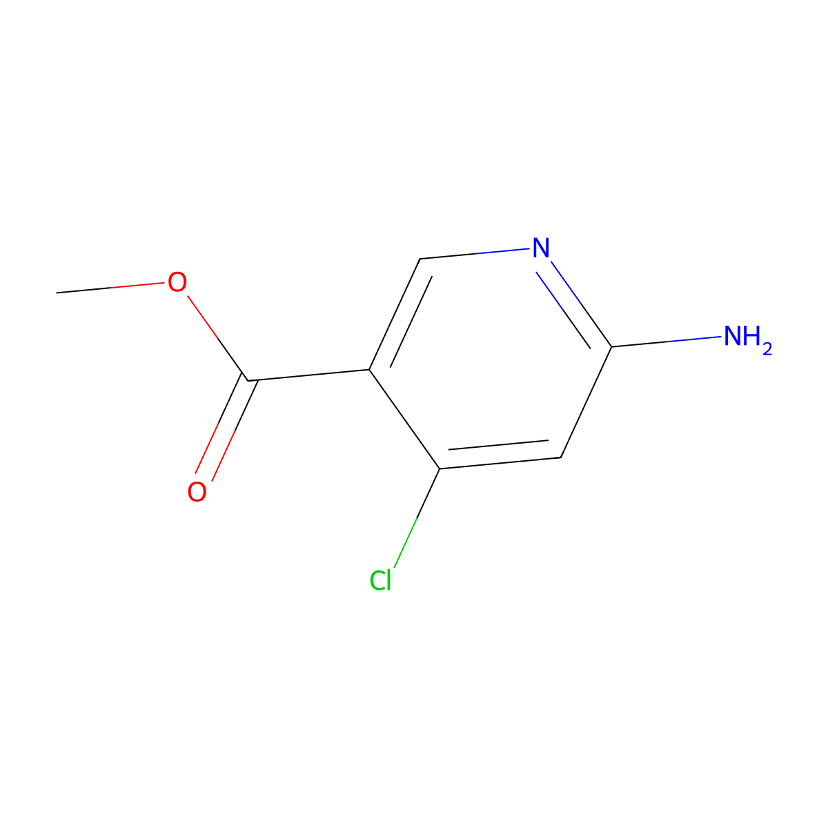 Methyl 6-amino-4-chloronicotinate molecular structure, CAS 1260666-60-1