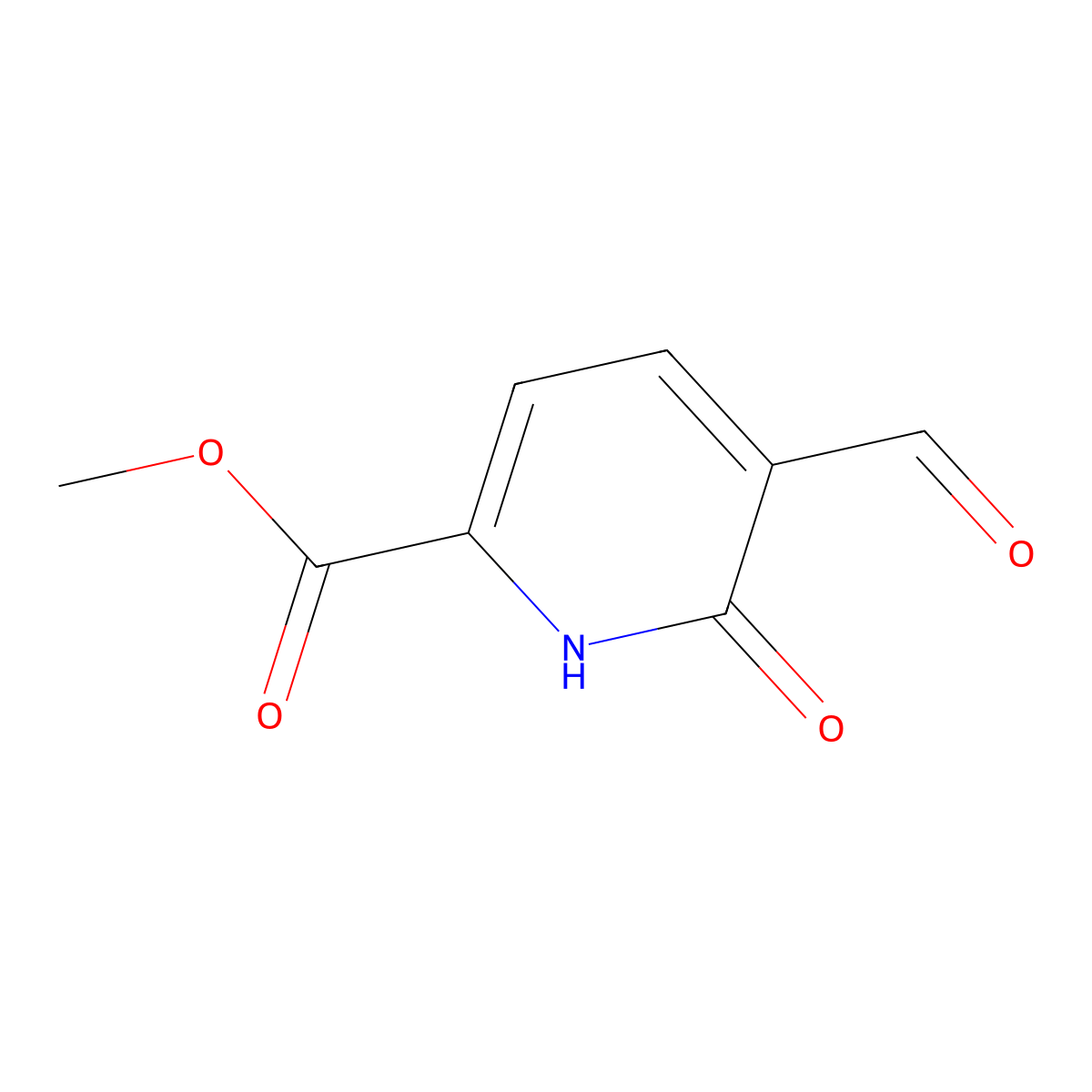 Methyl 5-formyl-6-hydroxypyridine-2-carboxylate molecular structure, CAS 1260666-67-8