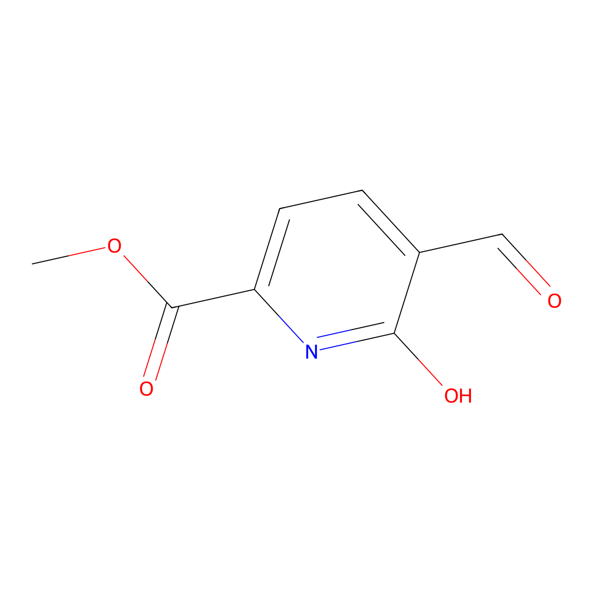 Methyl 5-formyl-6-hydroxypyridine-2-carboxylate molecular structure, CAS 1260666-67-8