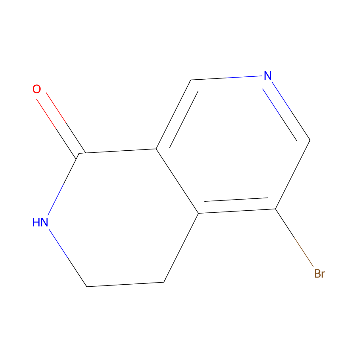 5-Bromo-1,2,3,4-tetrahydro-2,7-naphthyridin-1-one molecular structure, CAS 1260666-73-6