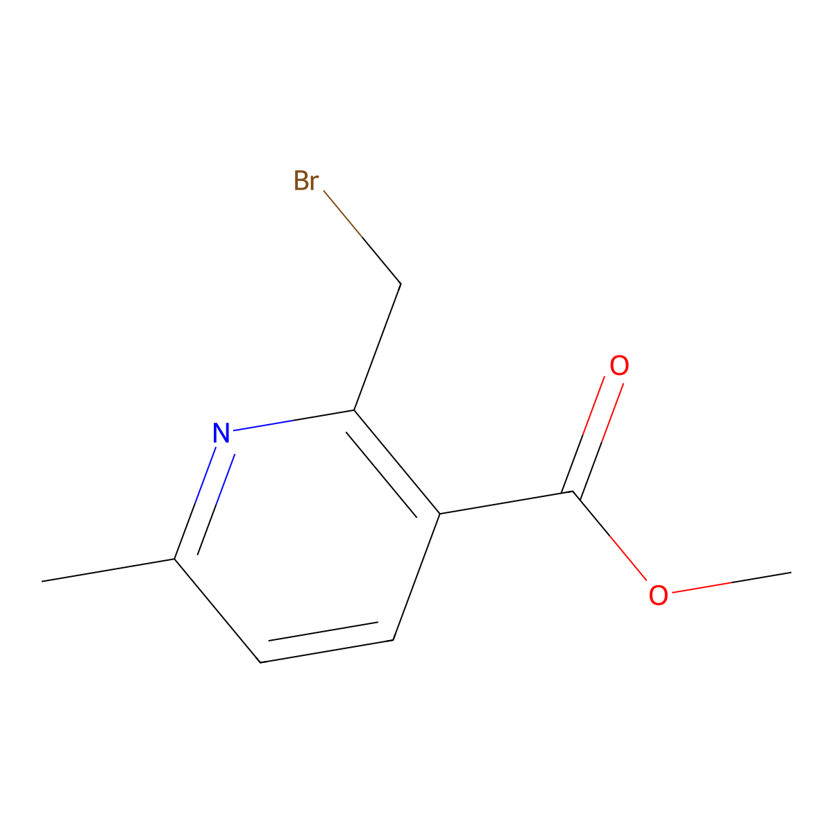 Methyl 2-(bromomethyl)-6-methylnicotinate molecular structure, CAS 1260666-78-1