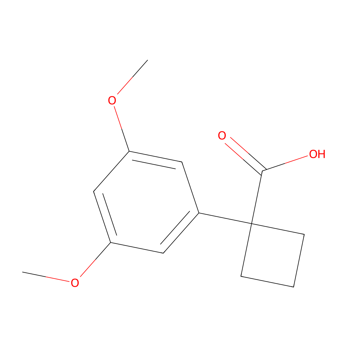 1-(3,5-Dimethoxyphenyl)cyclobutanecarboxylic acid molecular structure, CAS 1260666-79-2