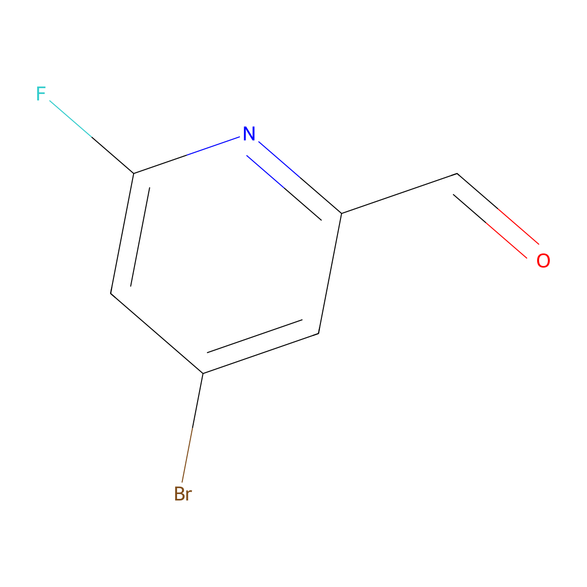 4-Bromo-6-fluoropicolinaldehyde molecular structure, CAS 1260667-10-4