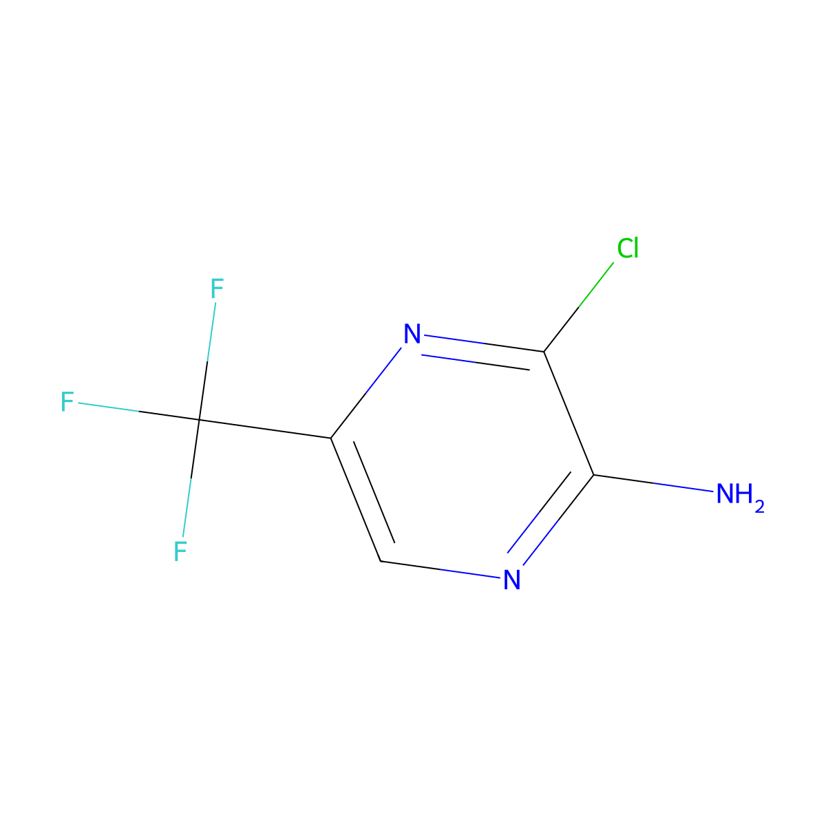 3-Chloro-5-(trifluoromethyl)pyrazin-2-amine molecular structure, CAS 1260667-12-6