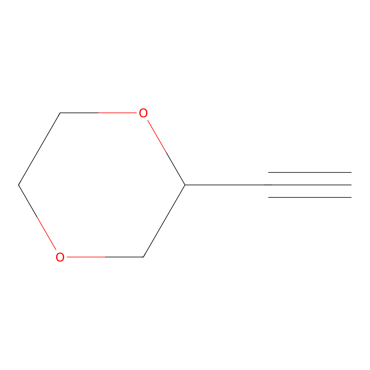 2-Ethynyl-1,4-dioxane molecular structure, CAS 1260667-22-8