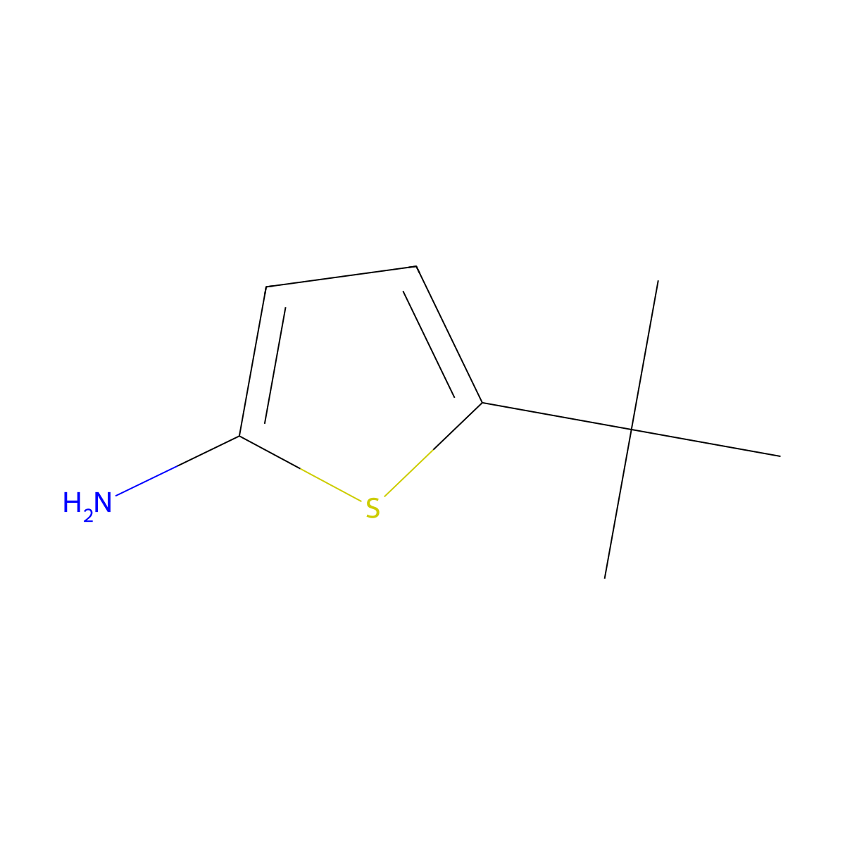 2-Amino-5-(tert-butyl)thiophene molecular structure, CAS 1260667-23-9