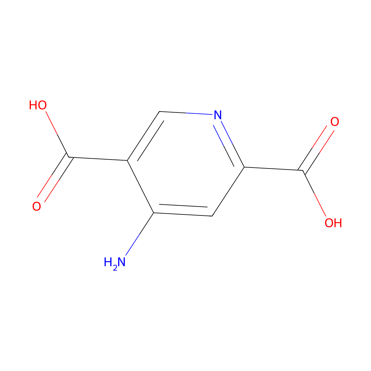 4-Aminopyridine-2,5-dicarboxylic acid molecular structure, CAS 1260667-31-9