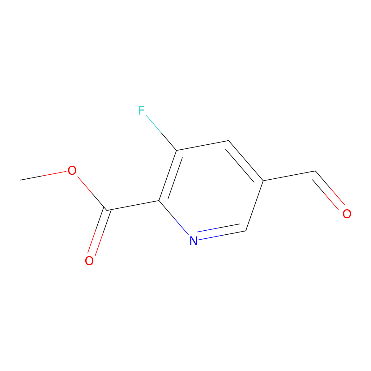 Methyl 3-fluoro-5-formylpicolinate molecular structure, CAS 1260667-33-1