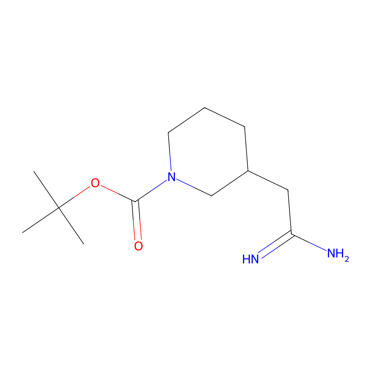 Tert-butyl 3-(2-amino-2-iminoethyl)piperidine-1-carboxylate molecular structure, CAS 1260667-38-6