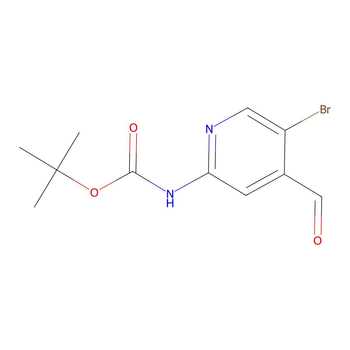 2-(Boc-amino)-5-bromoisonicotinaldehyde molecular structure, CAS 1260667-46-6