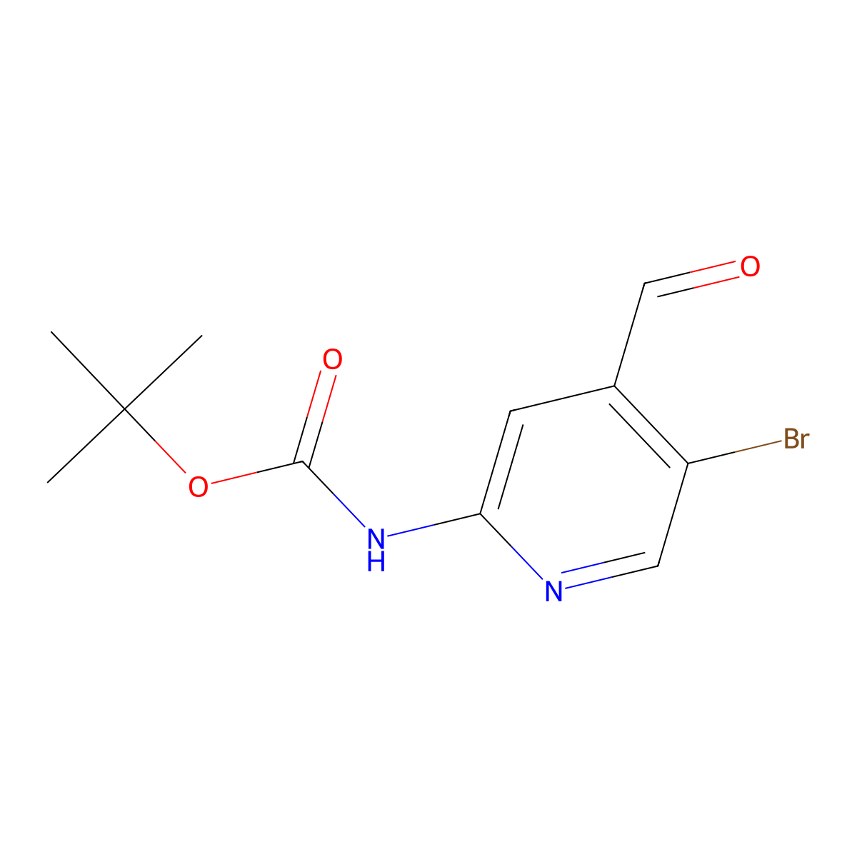2-(Boc-amino)-5-bromoisonicotinaldehyde molecular structure, CAS 1260667-46-6