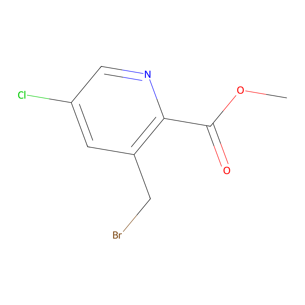 Methyl 3-(bromomethyl)-5-chloropyridine-2-carboxylate molecular structure, CAS 1260667-62-6