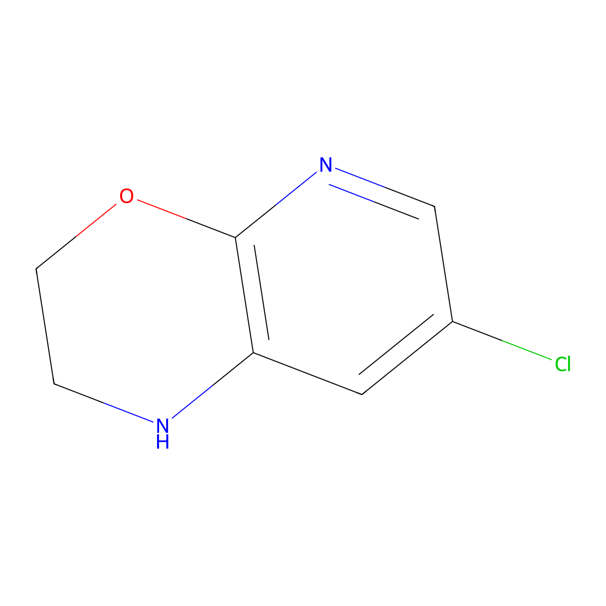 7-Chloro-2,3-dihydro-1H-pyrido[2,3-B][1,4]oxazine molecular structure, CAS 1260667-70-6