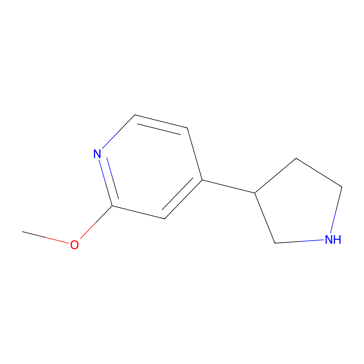 2-Methoxy-4-(pyrrolidin-3-YL)pyridine molecular structure, CAS 1260667-82-0