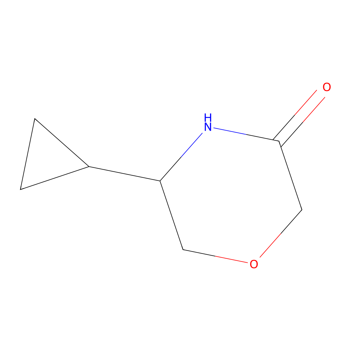 5-Cyclopropyl-morpholin-3-one molecular structure, CAS 1260667-89-7