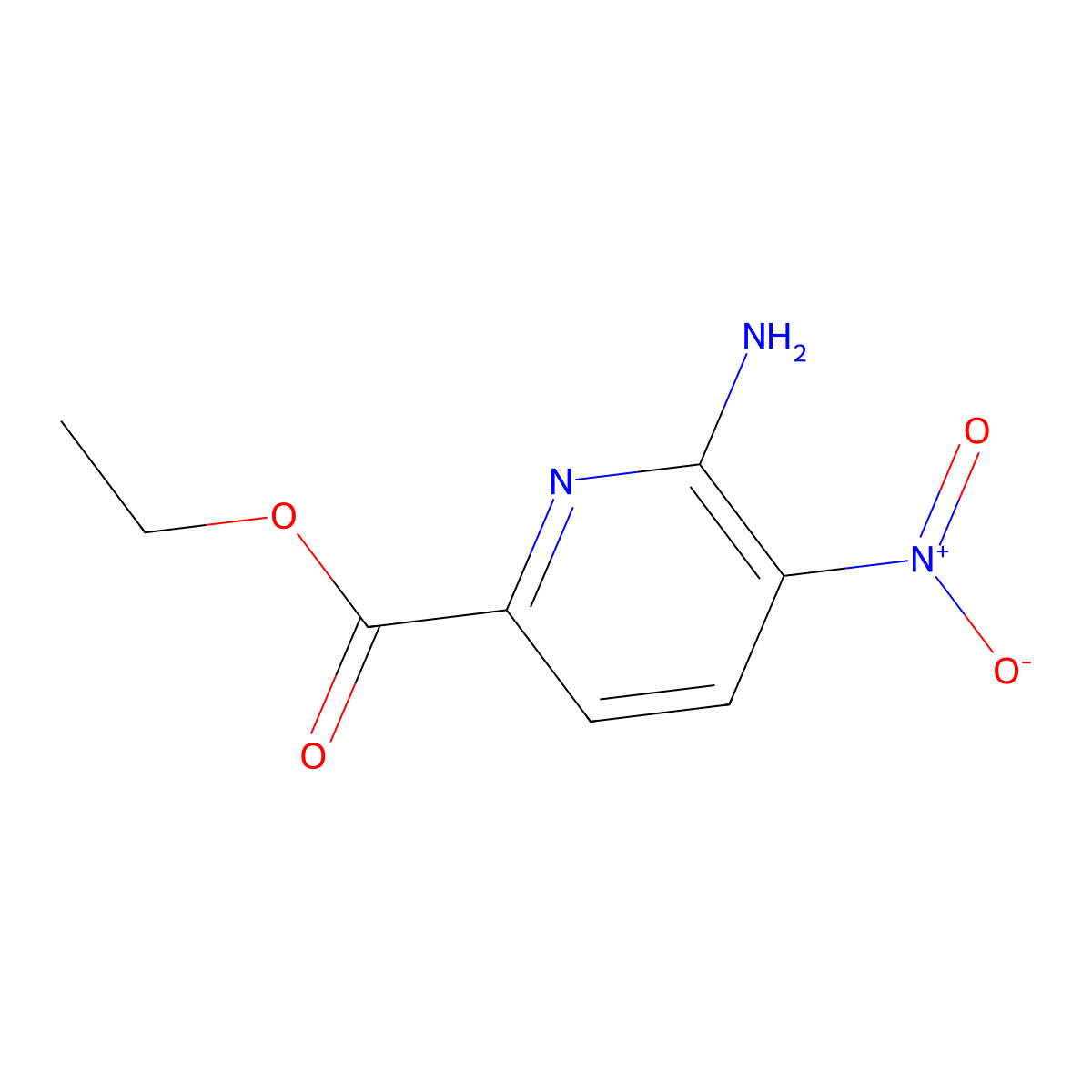 Ethyl 6-amino-5-nitropyridine-2-carboxylate molecular structure, CAS 1260669-89-3