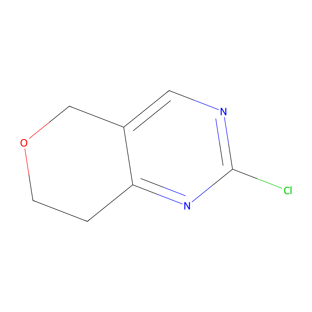 2-chloro-5H,7H,8H-pyrano[4,3-d]pyrimidine molecular structure, CAS 1260669-93-9