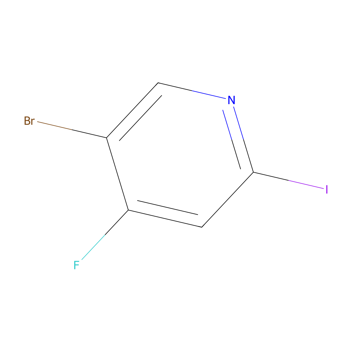5-Bromo-4-fluoro-2-iodopyridine molecular structure, CAS 1260669-95-1