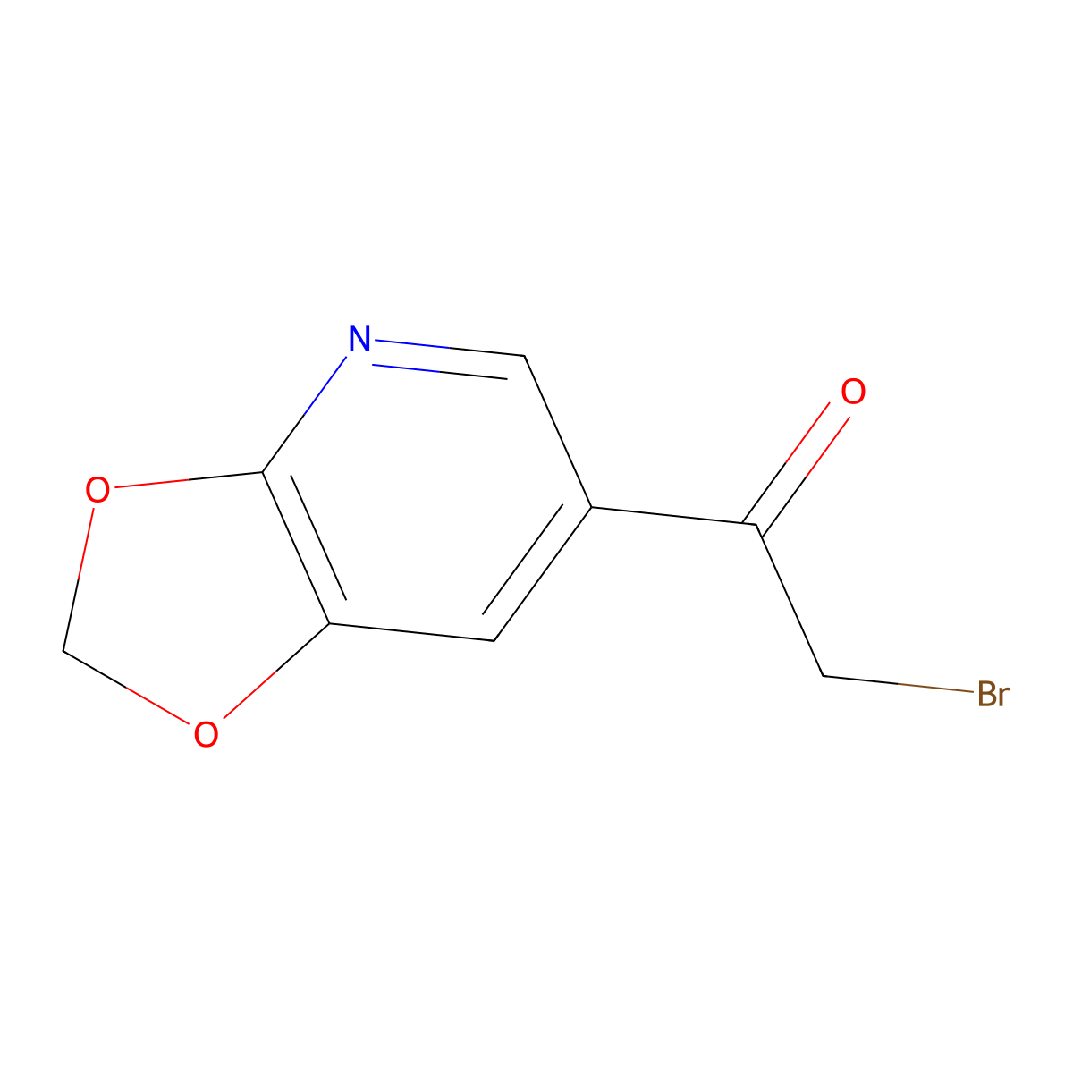 2-bromo-1-(2H-(1,3)dioxolo(4,5-b)pyridin-6-yl)ethan-1-one molecular structure, CAS 1260669-99-5