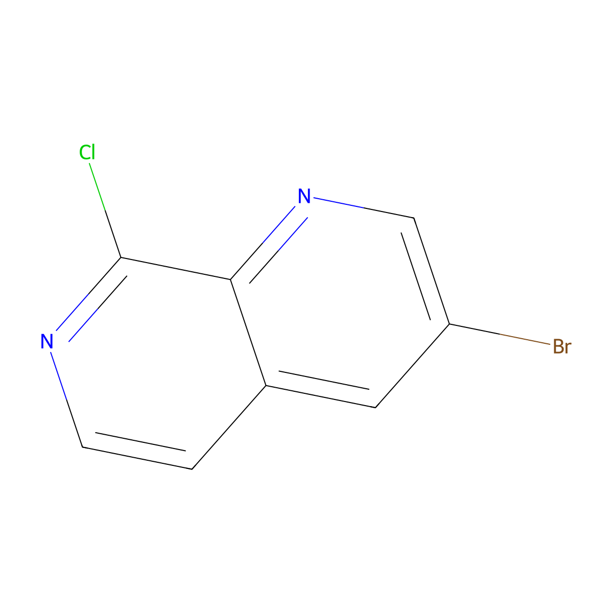 3-Bromo-8-chloro-1,7-naphthyridine molecular structure, CAS 1260670-05-0